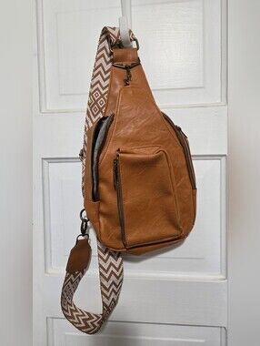 Casual Tan Leather Sling Bag